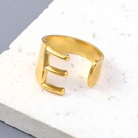 Simple Style Letter Solid Color 201 Stainless Steel Open Rings In Bulk sku image 5