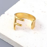 Simple Style Letter Solid Color 201 Stainless Steel Open Rings In Bulk sku image 6