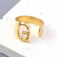 Simple Style Letter Solid Color 201 Stainless Steel Open Rings In Bulk sku image 7