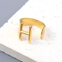 Simple Style Letter Solid Color 201 Stainless Steel Open Rings In Bulk sku image 8