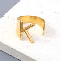Simple Style Letter Solid Color 201 Stainless Steel Open Rings In Bulk sku image 11