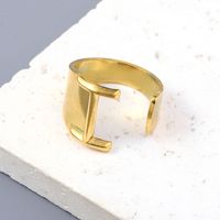 Simple Style Letter Solid Color 201 Stainless Steel Open Rings In Bulk sku image 9