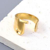 Simple Style Letter Solid Color 201 Stainless Steel Open Rings In Bulk sku image 10