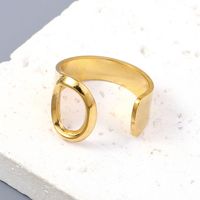 Simple Style Letter Solid Color 201 Stainless Steel Open Rings In Bulk sku image 14
