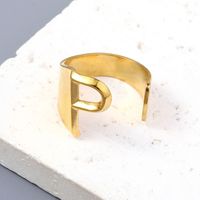 Simple Style Letter Solid Color 201 Stainless Steel Open Rings In Bulk sku image 15
