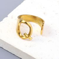 Simple Style Letter Solid Color 201 Stainless Steel Open Rings In Bulk sku image 16