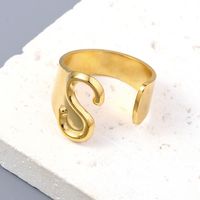 Simple Style Letter Solid Color 201 Stainless Steel Open Rings In Bulk sku image 18
