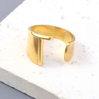 Simple Style Letter Solid Color 201 Stainless Steel Open Rings In Bulk sku image 19