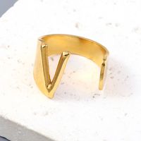 Simple Style Letter Solid Color 201 Stainless Steel Open Rings In Bulk sku image 21