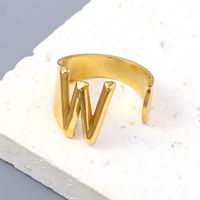 Simple Style Letter Solid Color 201 Stainless Steel Open Rings In Bulk sku image 22