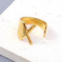 Simple Style Letter Solid Color 201 Stainless Steel Open Rings In Bulk sku image 23
