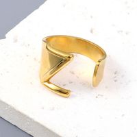 Simple Style Letter Solid Color 201 Stainless Steel Open Rings In Bulk sku image 25