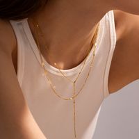 304 Stainless Steel 18K Gold Plated IG Style Simple Style Solid Color Necklace main image 1