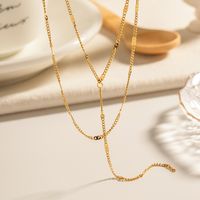 304 Stainless Steel 18K Gold Plated IG Style Simple Style Solid Color Necklace main image 5