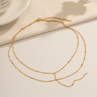 Acier Inoxydable 304 Plaqué Or 18K Style IG Style Simple Couleur Unie Collier main image 6