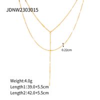 304 Stainless Steel 18K Gold Plated IG Style Simple Style Solid Color Necklace main image 2