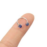 1 Piece Lip Rings Modern Style Simple Style Cool Style Irregular Curve 316L Stainless Steel  Inlay Opal Lip Rings Eyebrow Studs Nose Rings & Studs sku image 3