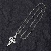 Hip-Hop Lotus 201 Stainless Steel Hollow Out Unisex Pendant Necklace main image 3