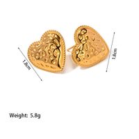 1 Pair Elegant Commute Heart Shape Hollow Out Inlay 304 Stainless Steel Artificial Rhinestones Plastic 18K Gold Plated Ear Studs main image 2