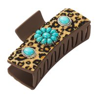 Women's Casual Vacation Classic Style Cross Alloy Cloth Inlay Turquoise Hair Claws main image 5