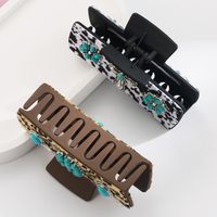 Women's Casual Vacation Classic Style Cross Alloy Cloth Inlay Turquoise Hair Claws main image 3