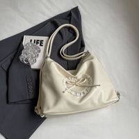 Women's Medium Pu Leather Heart Shape Bow Knot Streetwear Lace Square Zipper Tote Bag main image 3
