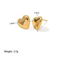1 Pair Elegant Commute Heart Shape Hollow Out Inlay 304 Stainless Steel Artificial Rhinestones Plastic 18K Gold Plated Ear Studs sku image 1