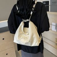 Women's Medium Pu Leather Heart Shape Bow Knot Streetwear Lace Square Zipper Tote Bag sku image 2