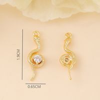 1 Piece 19*6.5mm Copper Zircon 18K Gold Plated White Gold Plated Snake Polished Pendant main image 2