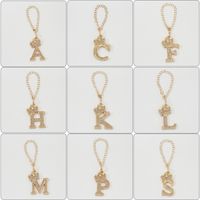 Simple Style Classic Style Commute Letter Alloy Plating Inlay Rhinestones Bag Pendant Keychain main image 5