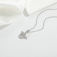 Cobre Básico Estilo Clásico Viajar Diariamente Embutido Forma De Corazón Cascarón Cerrar Con Llave Circón Collar Colgante sku image 4