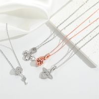 Copper Basic Classic Style Commute Inlay Heart Shape Shell Lock Zircon Pendant Necklace main image 6