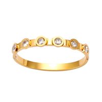 304 Stainless Steel 18K Gold Plated Casual Vintage Style Plating Inlay Solid Color Rhinestones Bangle sku image 3