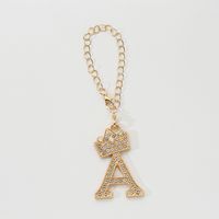 Simple Style Classic Style Commute Letter Alloy Plating Inlay Rhinestones Bag Pendant Keychain sku image 1