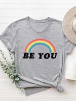 Women's T-shirt Short Sleeve T-Shirts Printing Casual Streetwear Letter main image 2