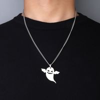 201 Stainless Steel Hip-Hop Wings Ghost Pendant Necklace main image 3