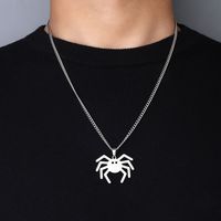 201 Edelstahl Hip Hop Einfacher Stil Spinne Halskette Mit Anhänger sku image 1