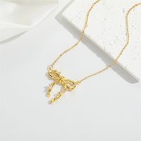 Vintage Style Simple Style Butterfly Alloy Copper Plating Inlay Zircon 14K Gold Plated Women's Pendant Necklace sku image 5