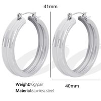 1 Pair Modern Style Simple Style Classic Style Circle Plating Titanium Steel 18K Gold Plated Hoop Earrings sku image 2