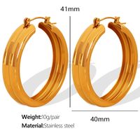 1 Pair Modern Style Simple Style Classic Style Circle Plating Titanium Steel 18K Gold Plated Hoop Earrings sku image 1