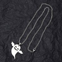 201 Stainless Steel Hip-Hop Wings Ghost Pendant Necklace main image 4