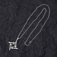 201 Stainless Steel Hip-Hop Hollow Out Darts Pendant Necklace main image 4