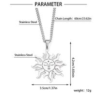 Hip-Hop Sun Smiley Face 201 Stainless Steel Hollow Out Unisex Pendant Necklace main image 2