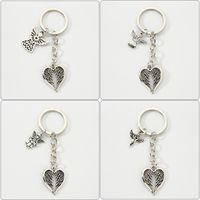 Simple Style Classic Style Commute Angel Wings Heart Shape Alloy Plating Bag Pendant Keychain main image 3