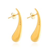 1 Pair Simple Style Classic Style Water Droplets Plating 304 Stainless Steel 18K Gold Plated Ear Studs main image 7