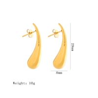 1 Pair Simple Style Classic Style Water Droplets Plating 304 Stainless Steel 18K Gold Plated Ear Studs main image 2