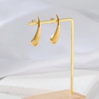 1 Pair Simple Style Classic Style Water Droplets Plating 304 Stainless Steel 18K Gold Plated Ear Studs main image 3