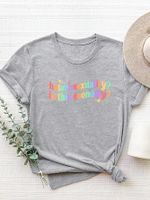 Women's T-shirt Short Sleeve T-Shirts Printing Casual Streetwear Letter main image 4