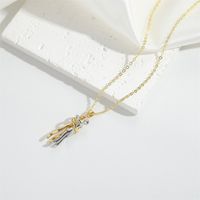 Copper 14K Gold Plated Modern Style Classic Style Commute Inlay Butterfly Zircon Pendant Necklace main image 4