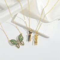 Copper 14K Gold Plated Modern Style Classic Style Commute Inlay Butterfly Zircon Pendant Necklace main image 3